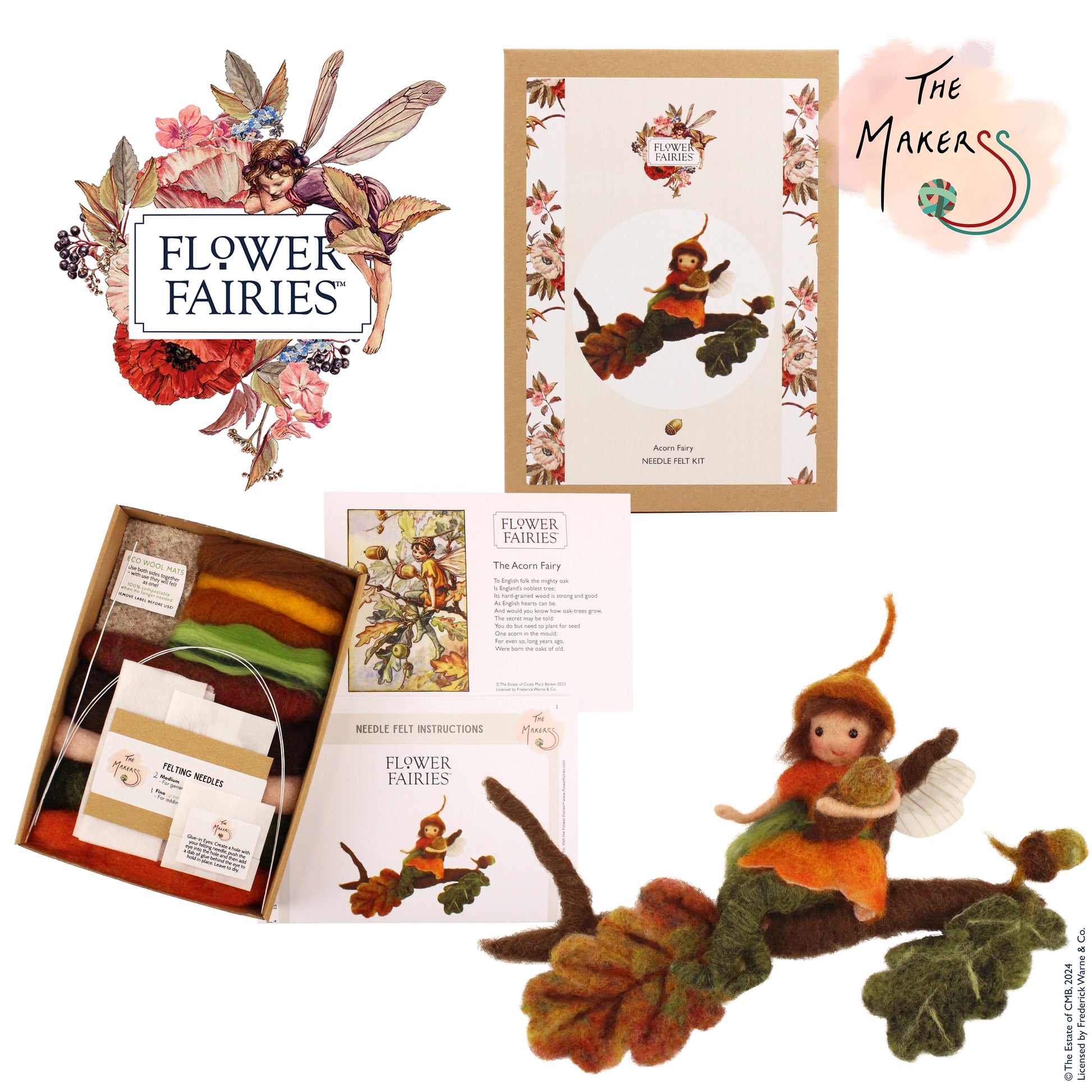 Official Flower Fairies™️ Acorn Fairy Needle Felt Kit - The Makerss