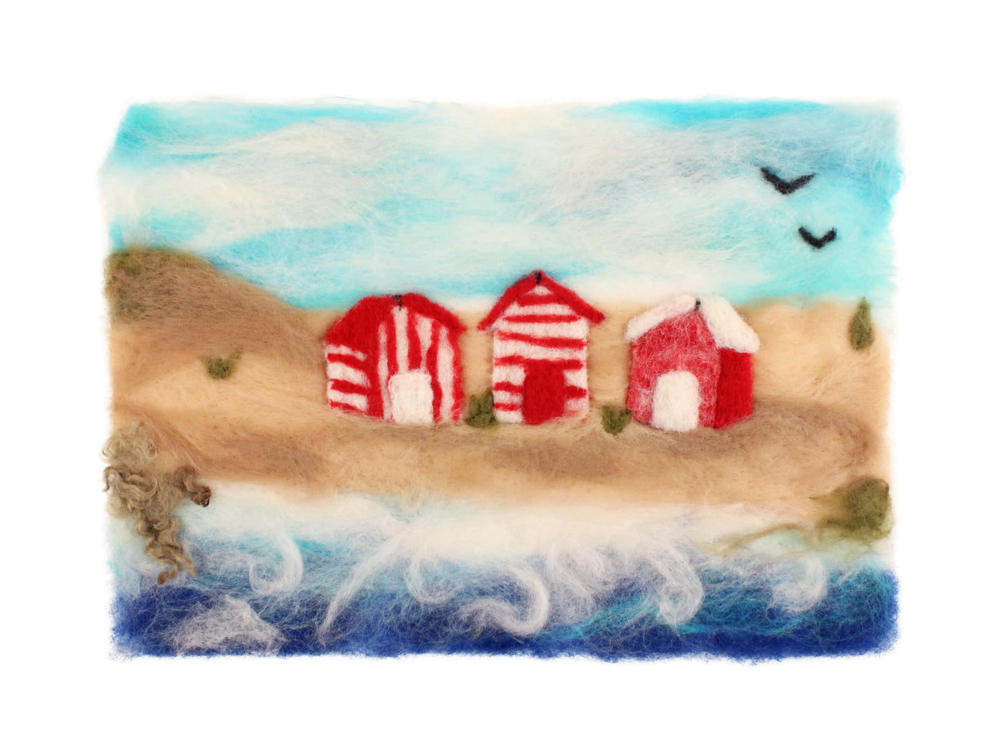 Available Soon! Beach Hut Seascape Needle Felt Kit - The Makerss