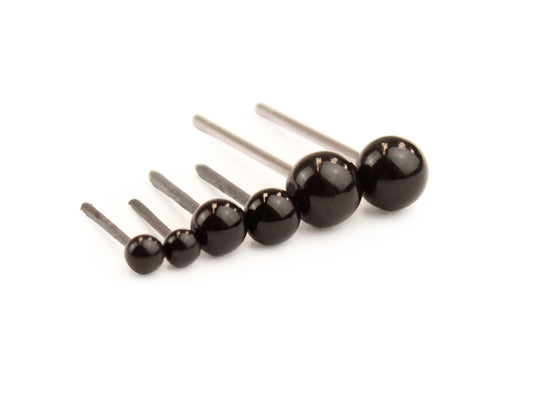 Round Black Glue-In Glass Eyes 2,3,4mm options - pack of 100 - The Makerss