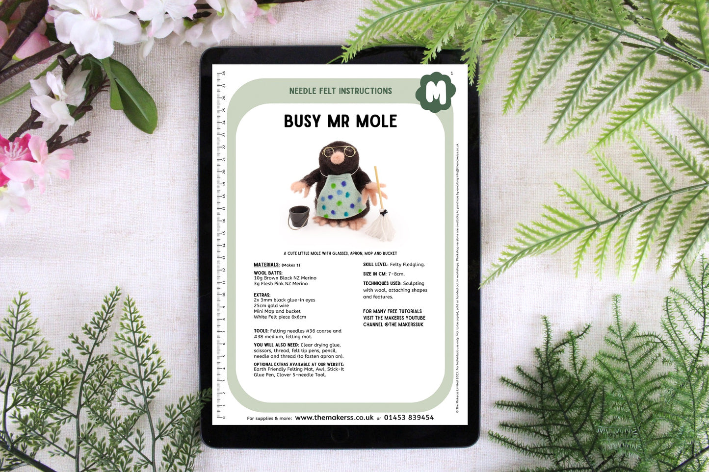 Busy Mr Mole Small Needle Felt Kit - The Makerss