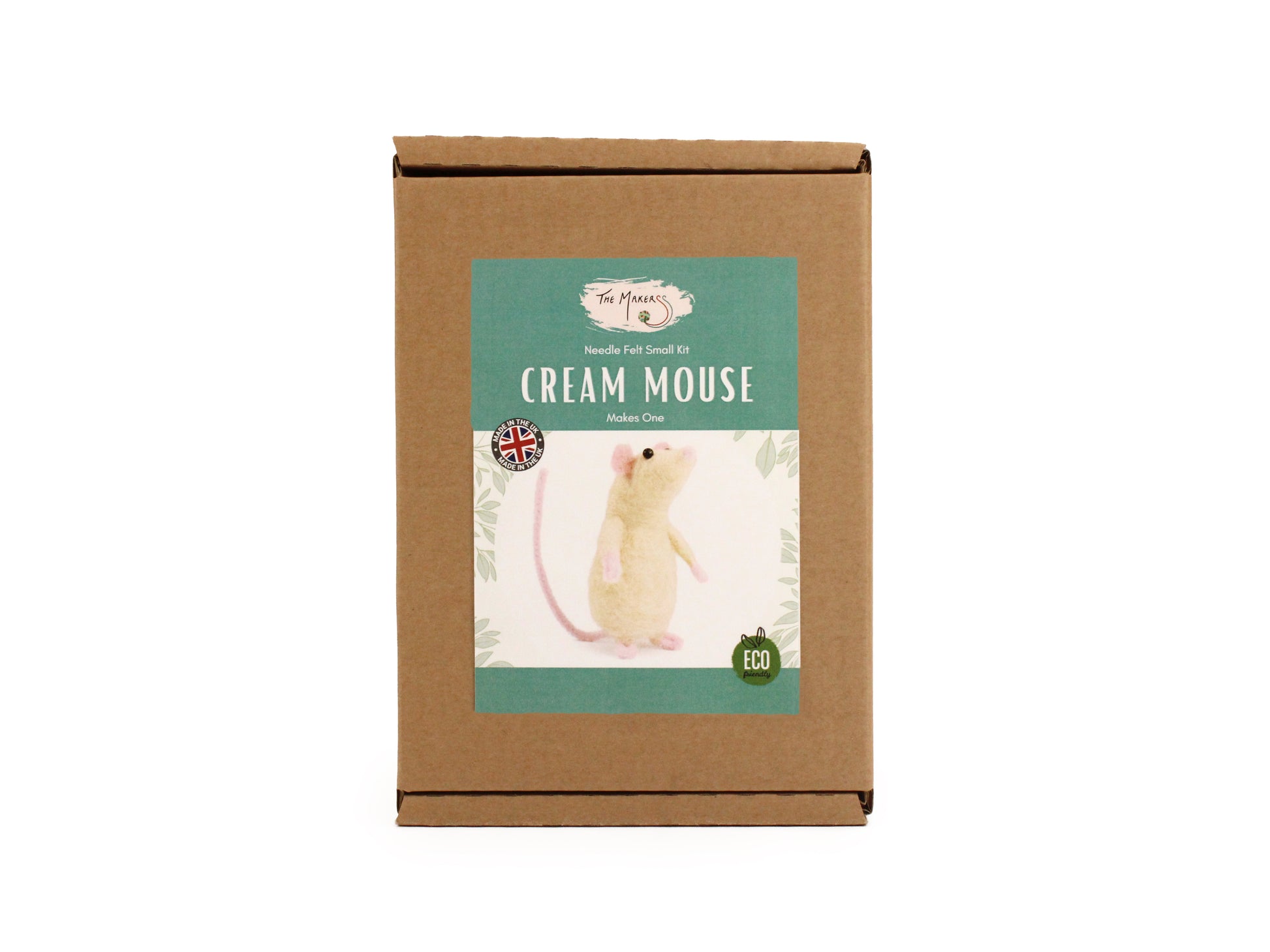 Cream Mouse Small Needle Felt Kit - ready for character accessories - The Makerss