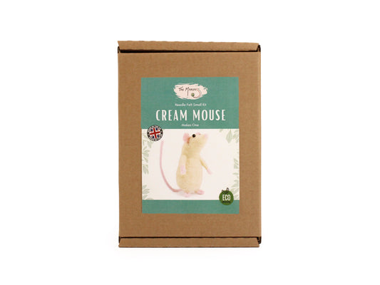 Cream Mouse Small Needle Felt Kit - ready for character accessories - The Makerss