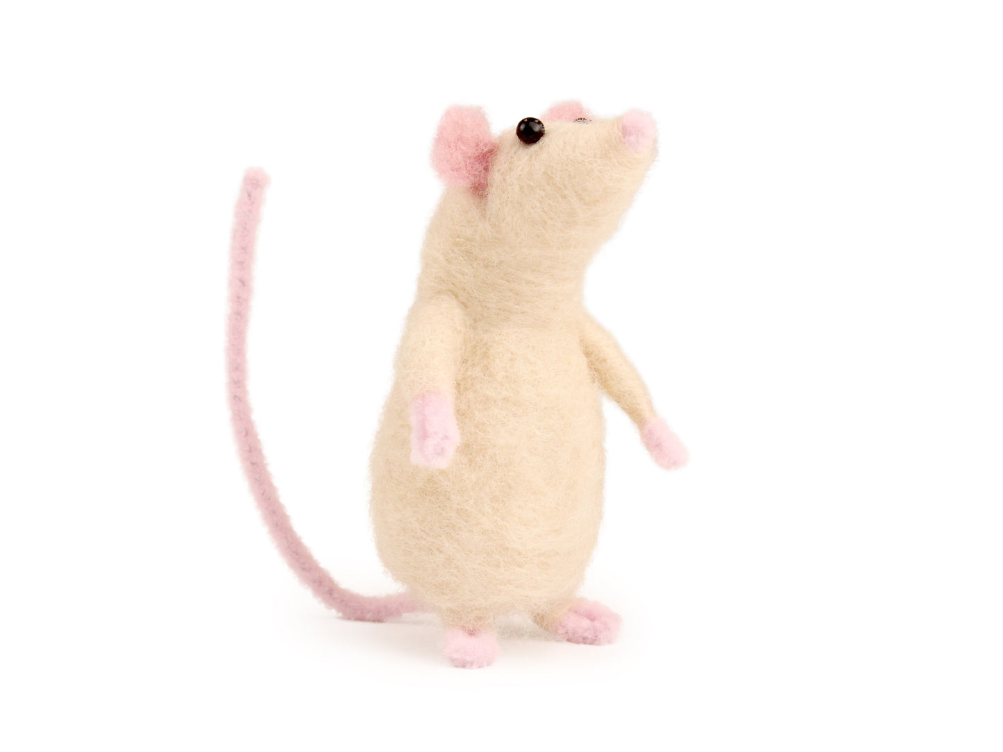 Cream Mouse Small Needle Felt Kit - ready for character accessories - The Makerss