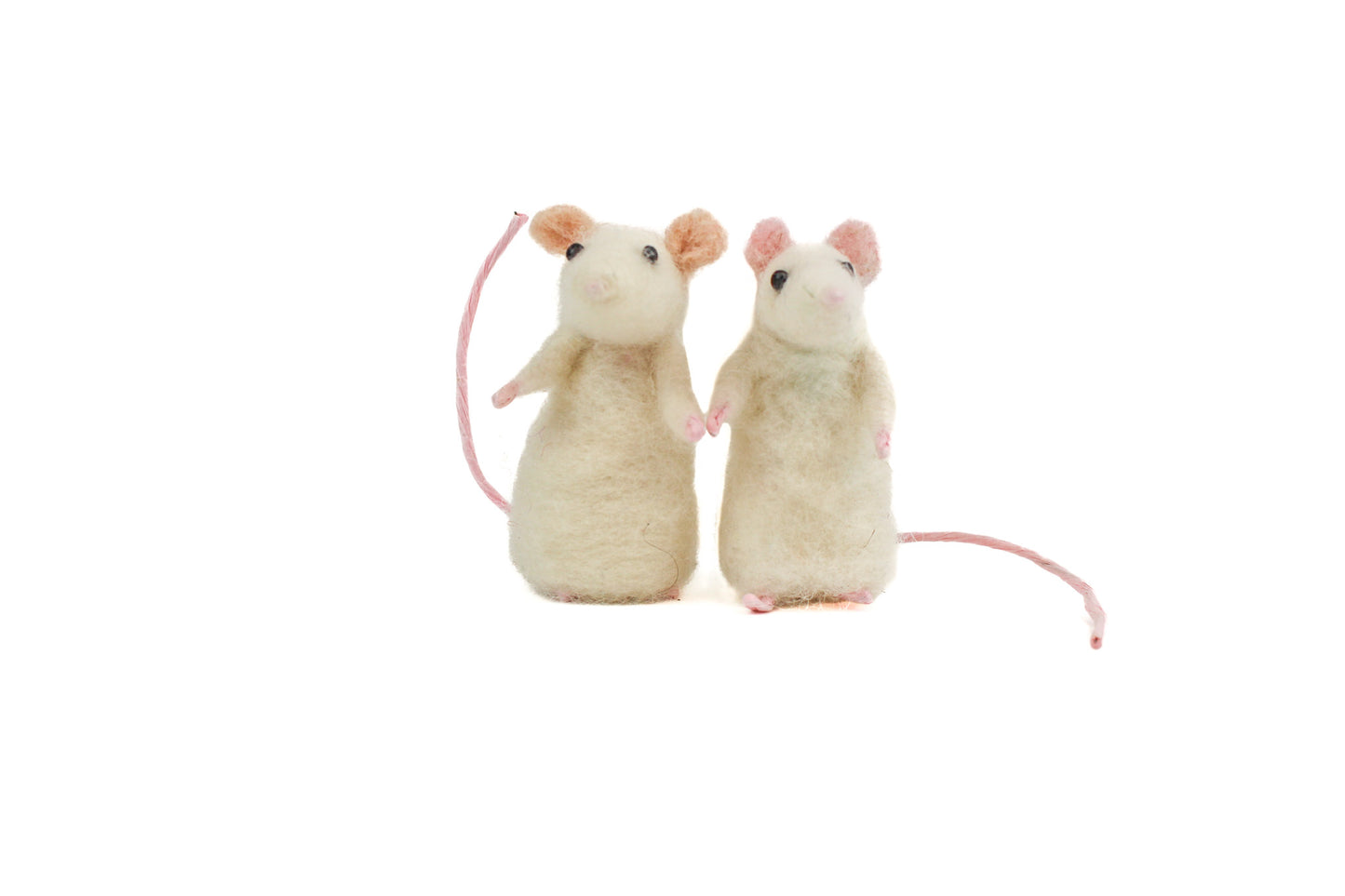 White Pose-able Mouseling Small Needle Felt Kit - makes two - The Makerss