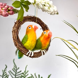 New! Love Birds Needle Felt Pack - without vine wreath - The Makerss