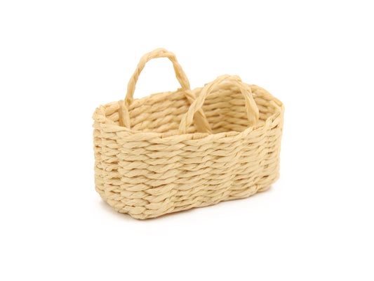 Oval Woven Basket with Handles for Needle Felted Characters - The Makerss