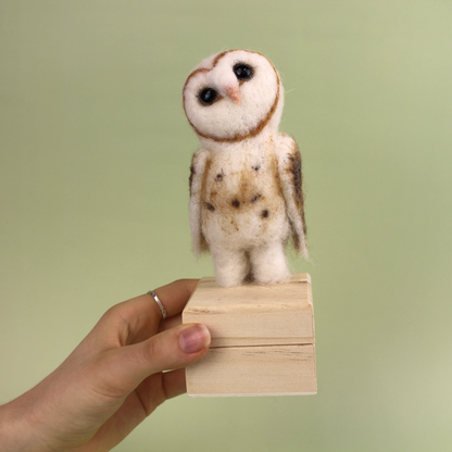 New! Owl on Trinket Box Small Needle Felt Kit - The Makerss