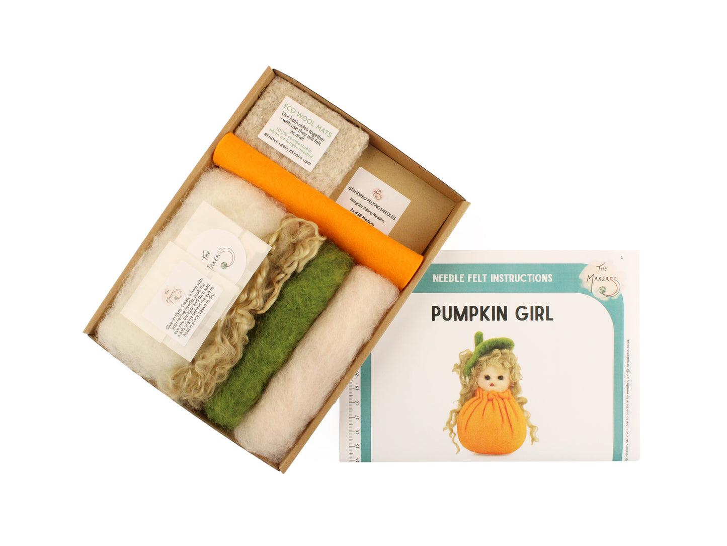 Pumpkin Girl Small Needle Felt Kit - The Makerss