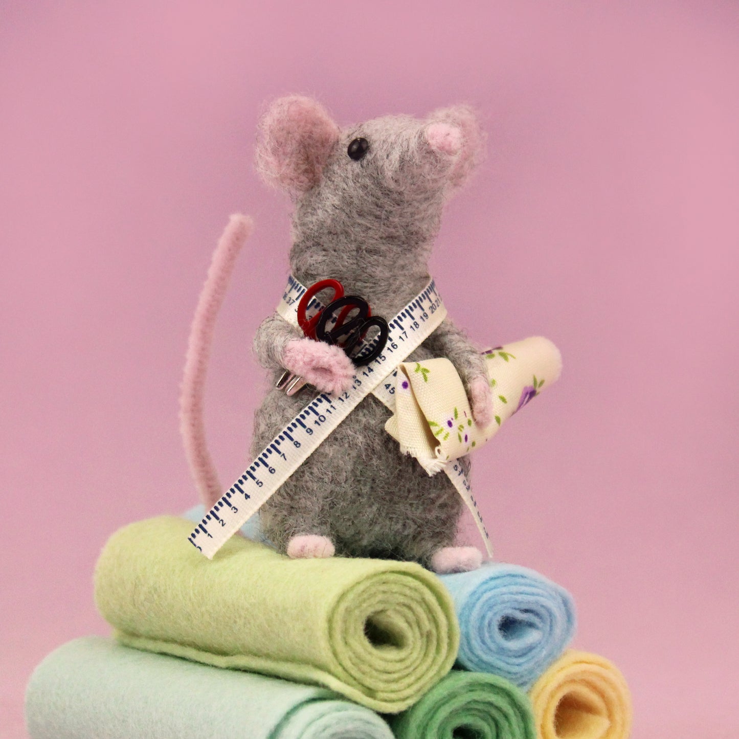 Grey Mouse Small Needle Felt Kit - ready for character accessories - The Makerss